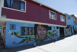 Grafiti  de niña en mural