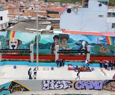 Foto de mural en barrio de Bogotá