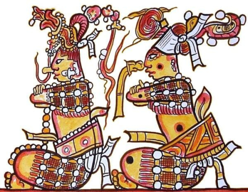  Pintado por Lacambalam. Motivo tomado de una cerámica maya antigua.